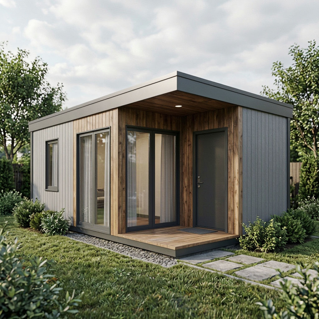 Detached ADU exterior with private entrance
