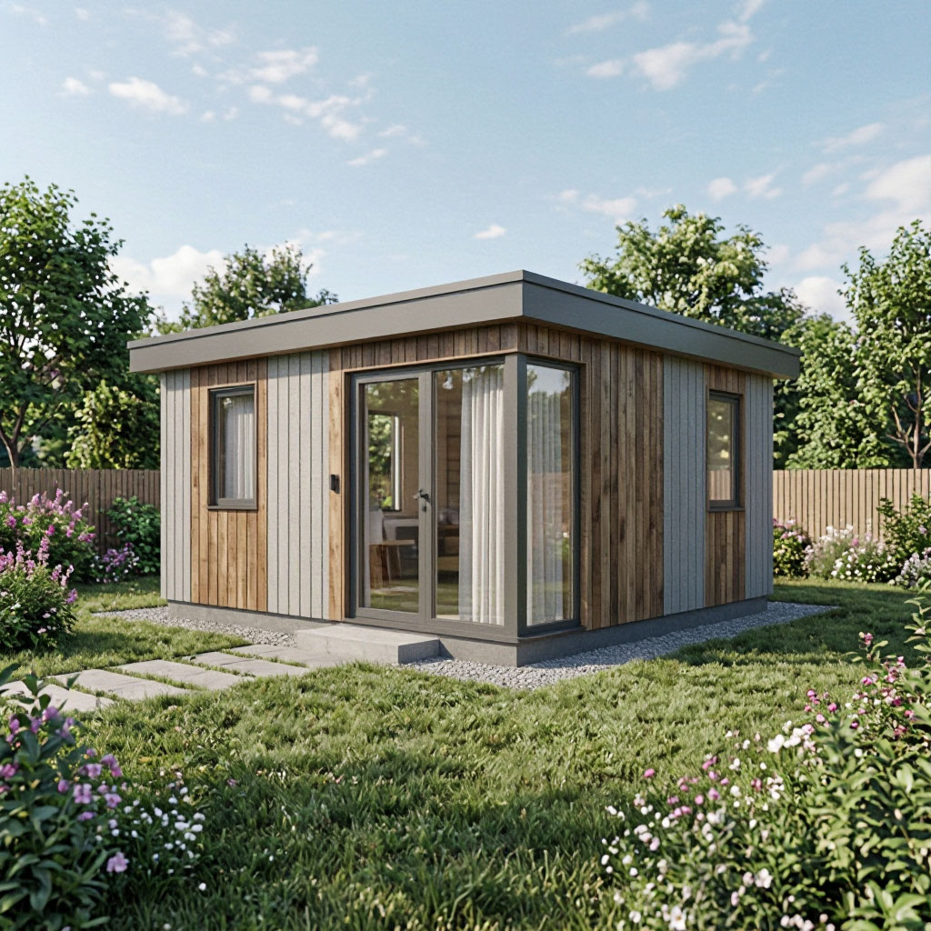 Detached ADU in a backyard